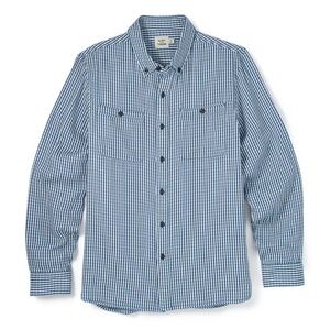 Flint and Tinder Men's Blue and White Double Gauze Casual Button Down Shirt